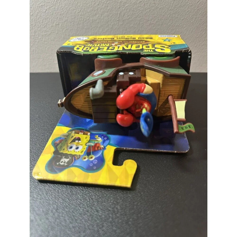 Rare NWT Spongebob Movie Bikini Bottom Boaters MR. KRABS Boxed Toy Figure & Boat