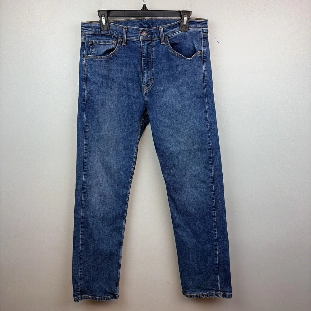Levis 506 Jeans Mens 33x32 Blue Regular Fit Straight Stretch Denim‎ Medium Wash