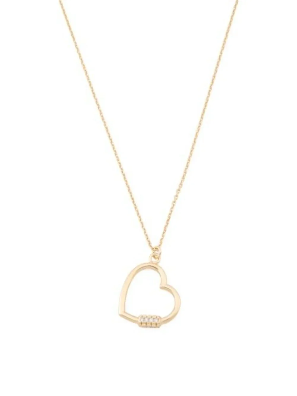 MIA FIORE Made In Italy 14kt Gold Plated Polished Heart Cubic Zirconia Necklace