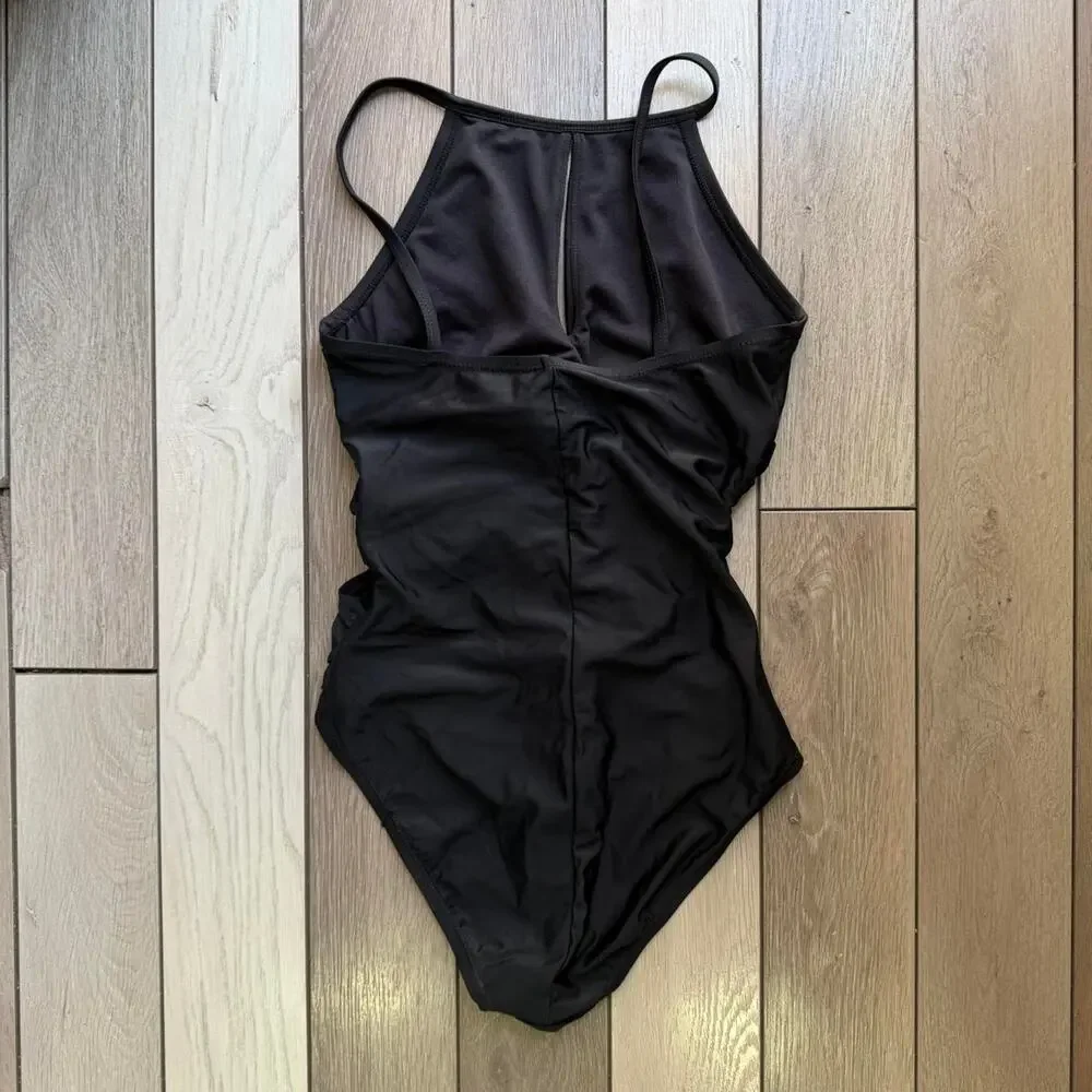 Ellen tracy ruched one piece swimsuit