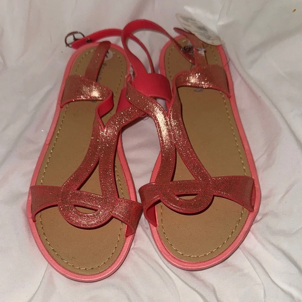 Glittery Peach Sandals Sz‎ 9/10