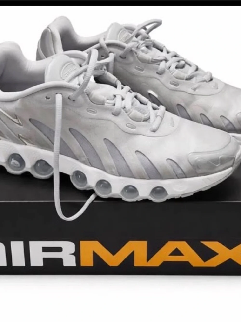 Nike White & Light Gray Air Max Style Running Sneakers
