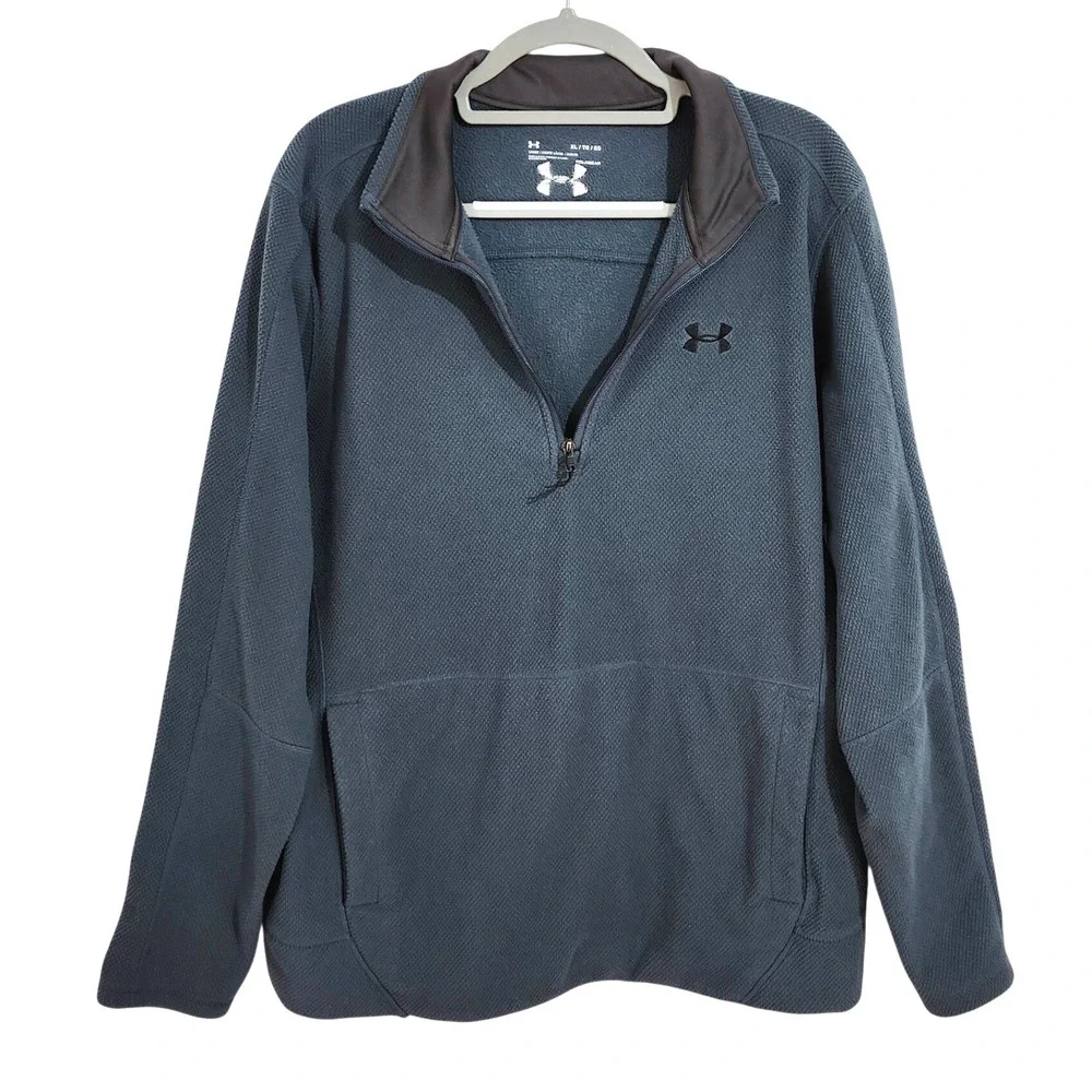 Under Armour ColdGear OffGrid 1/4 Zip Fleece Pullover Men XL Waffle Knit 1328166