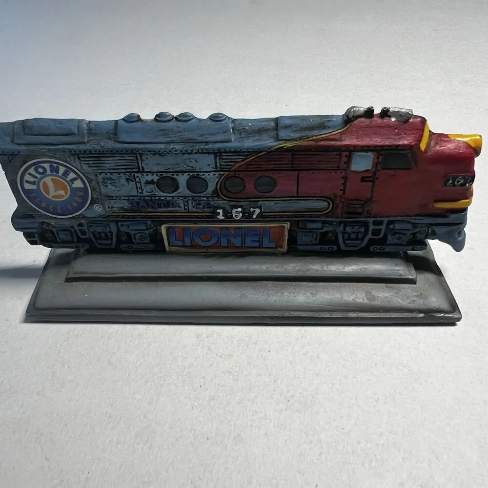 Vintage Lionel Trains Santa Fe 167 Locomotive Bookend Letter Holder Desk Piece