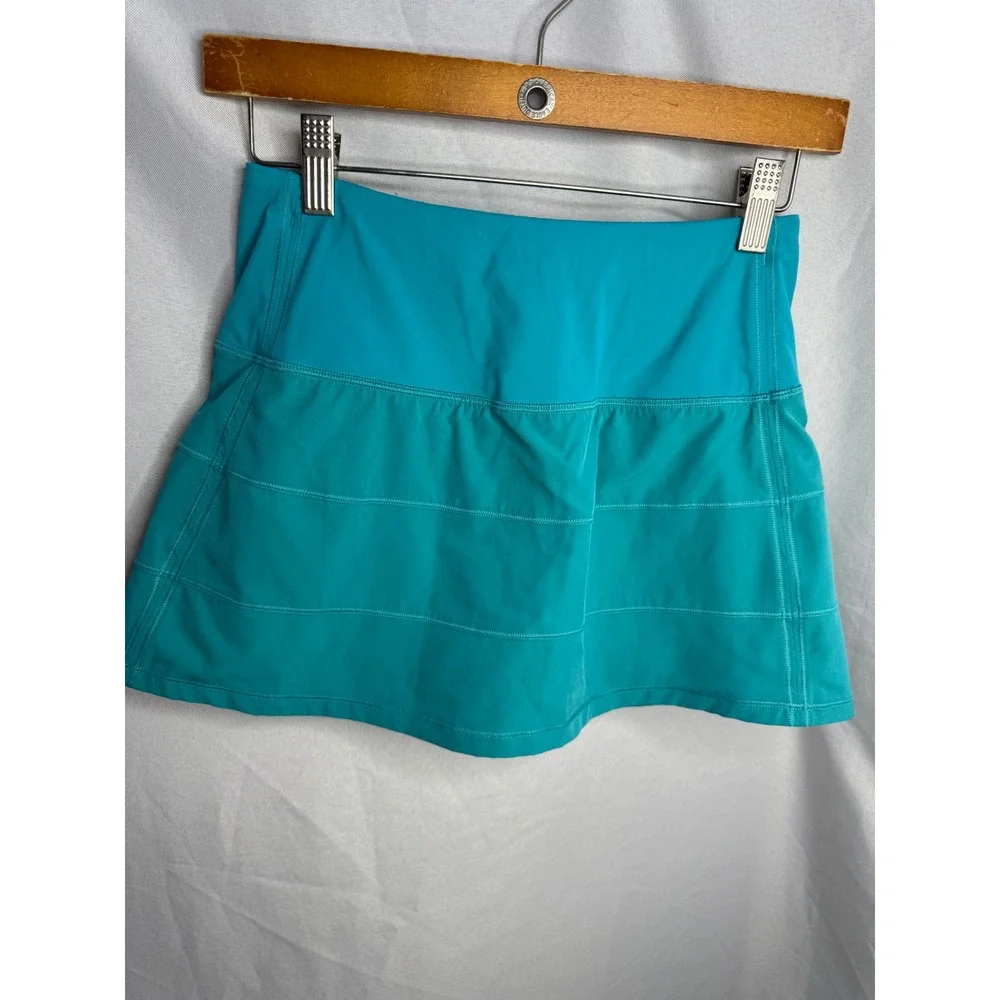 CRZ YOGA Teal Blue Athletic Tennis Skort with Zipper Pocket XXS 00