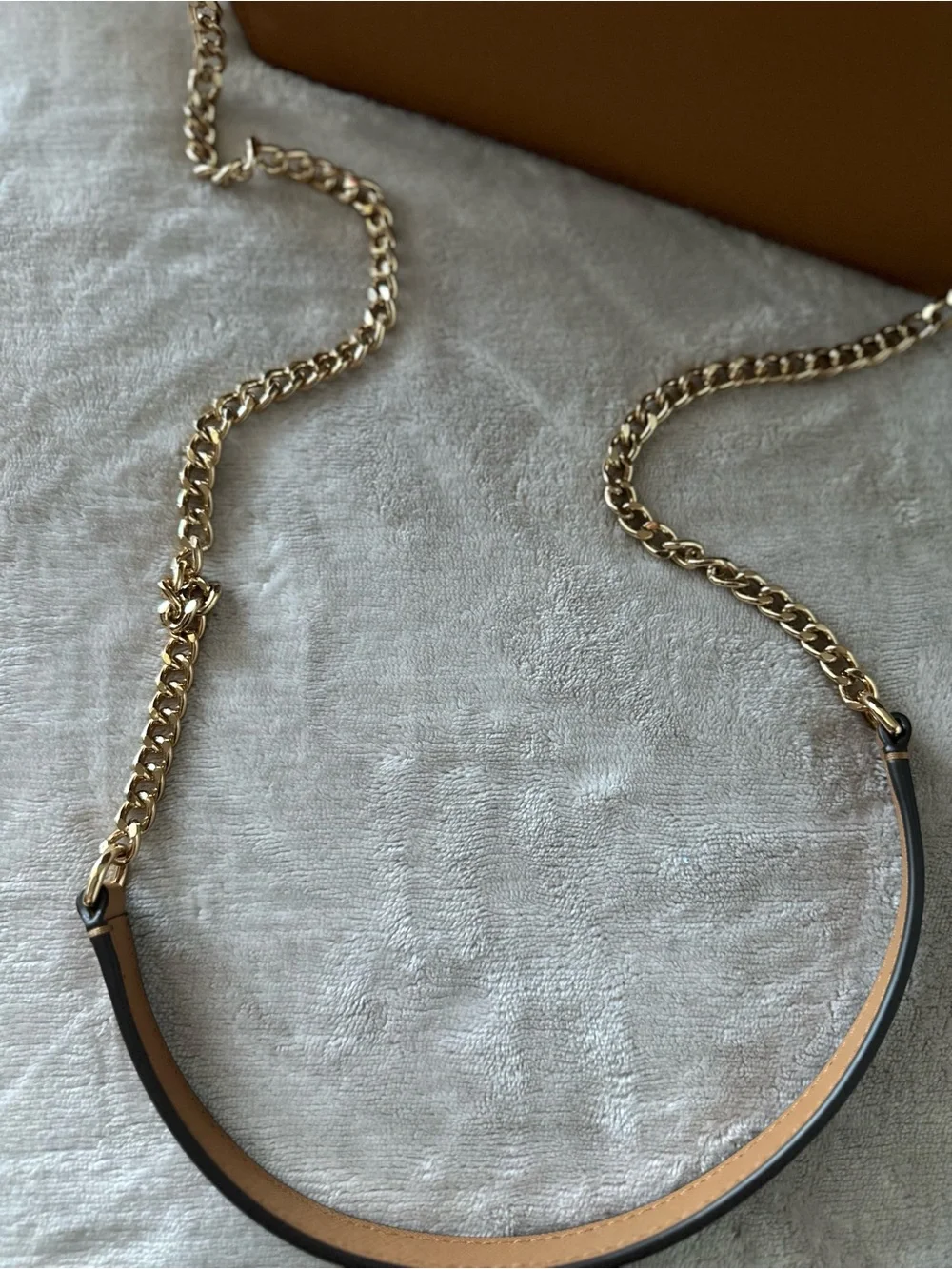 Tory Burch Tan Leather Crossbody with Gold Chain