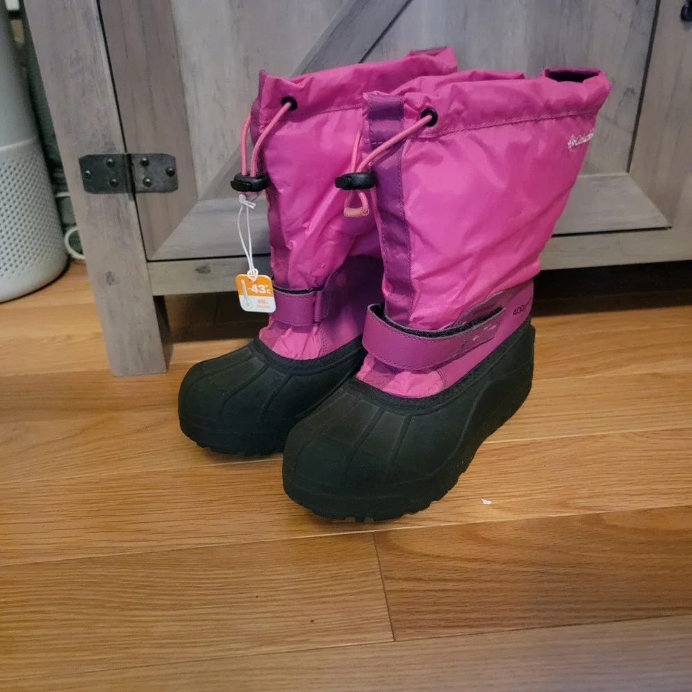 Columbia Powderbug Forty Youth Pink Waterproof Winter Kids Boots size 3 NWT