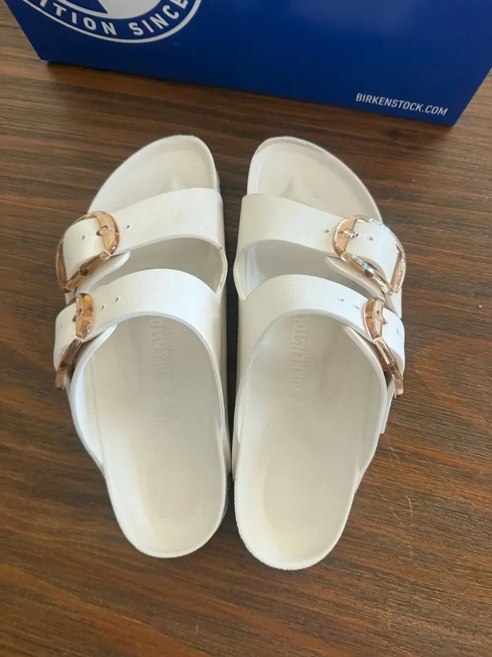 Birkenstock Arizona Big Buckle EVA Eggshell Sandals EU 38 US 7 With Box