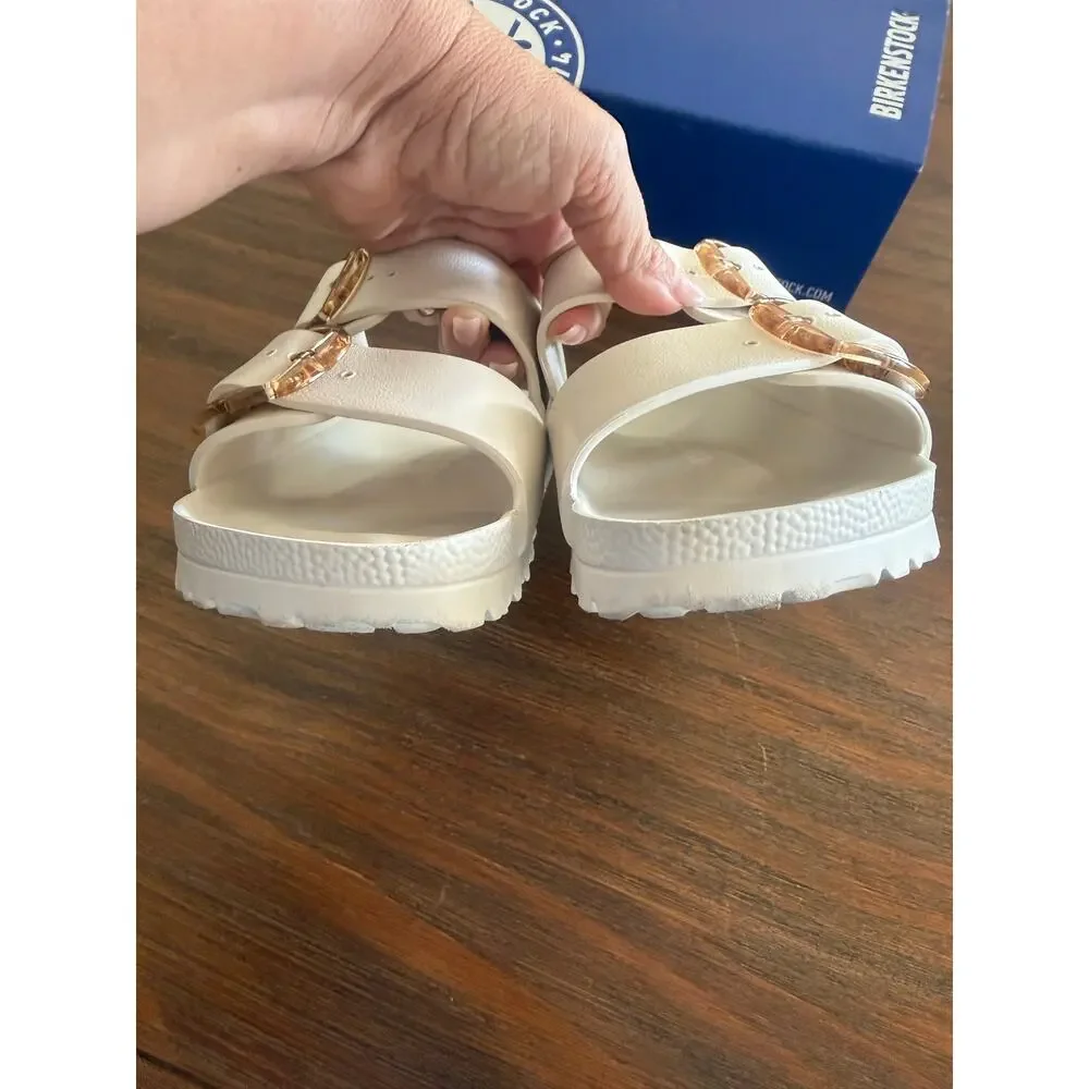 Birkenstock Arizona Big Buckle EVA Eggshell Sandals EU 38 US 7 With Box
