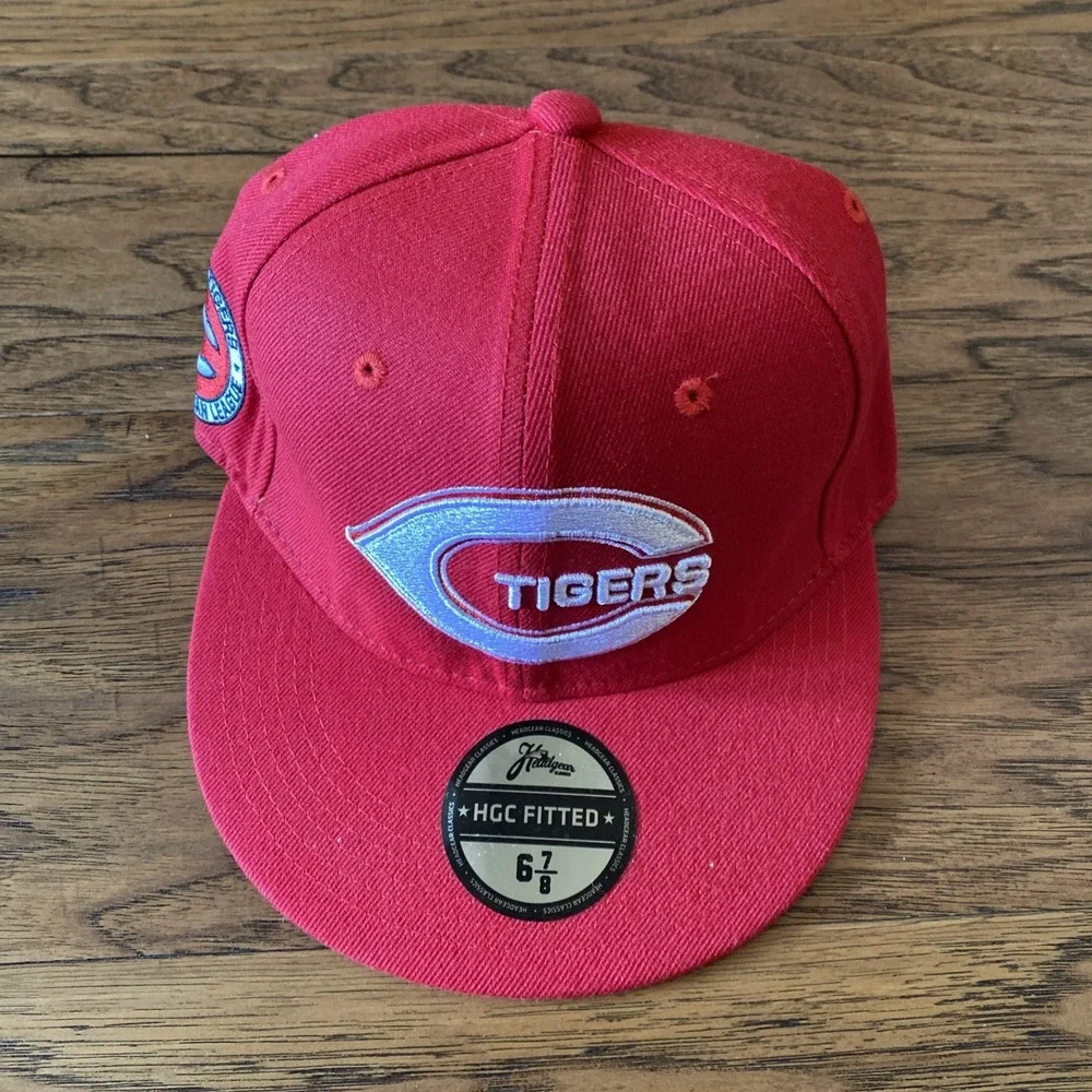 Cincinnati‎  Tigers Negro League Headgear Baseball Red Hat Fitted Size  6 7/8