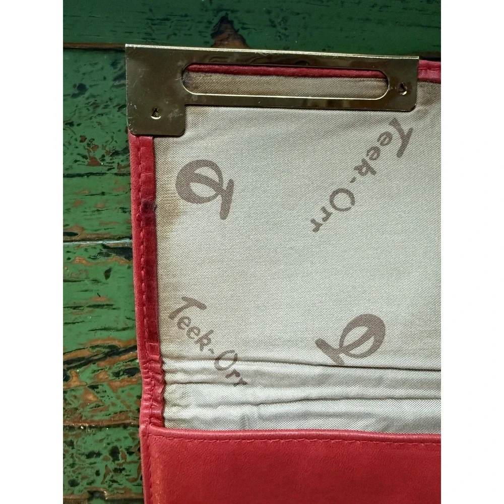 Teek Orr Vintage Genuine Leather Purse Red Clutch Handbag‎