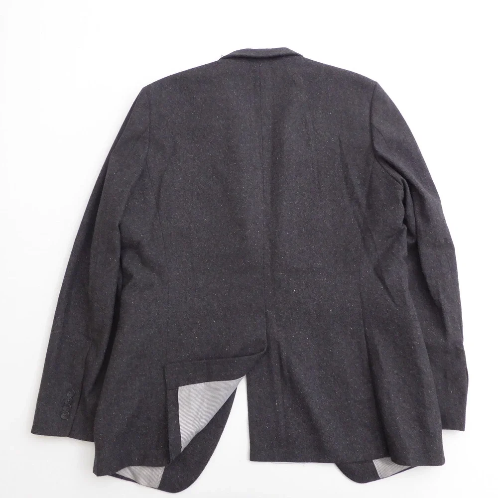 Banana Republic Blazer Textured Knit Charcoal Gray Wool Blend Tailored Slim 42L