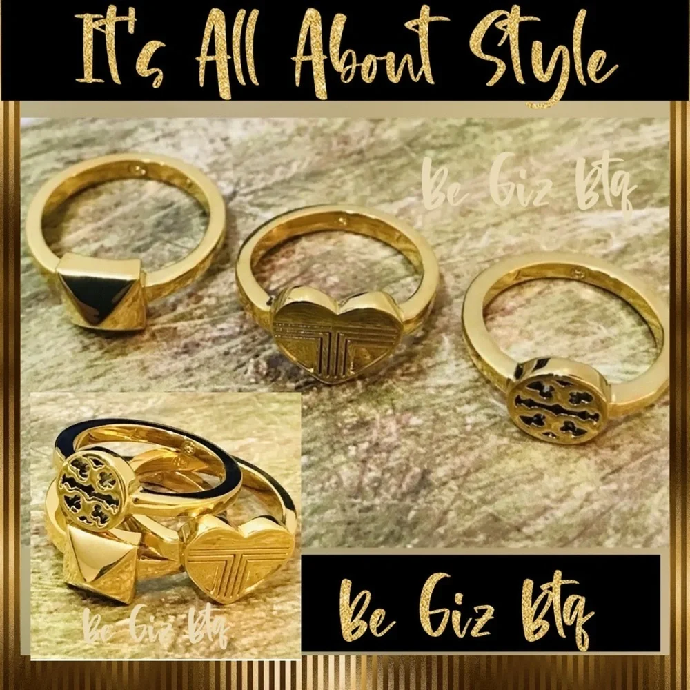 Tory Burch brass showcases