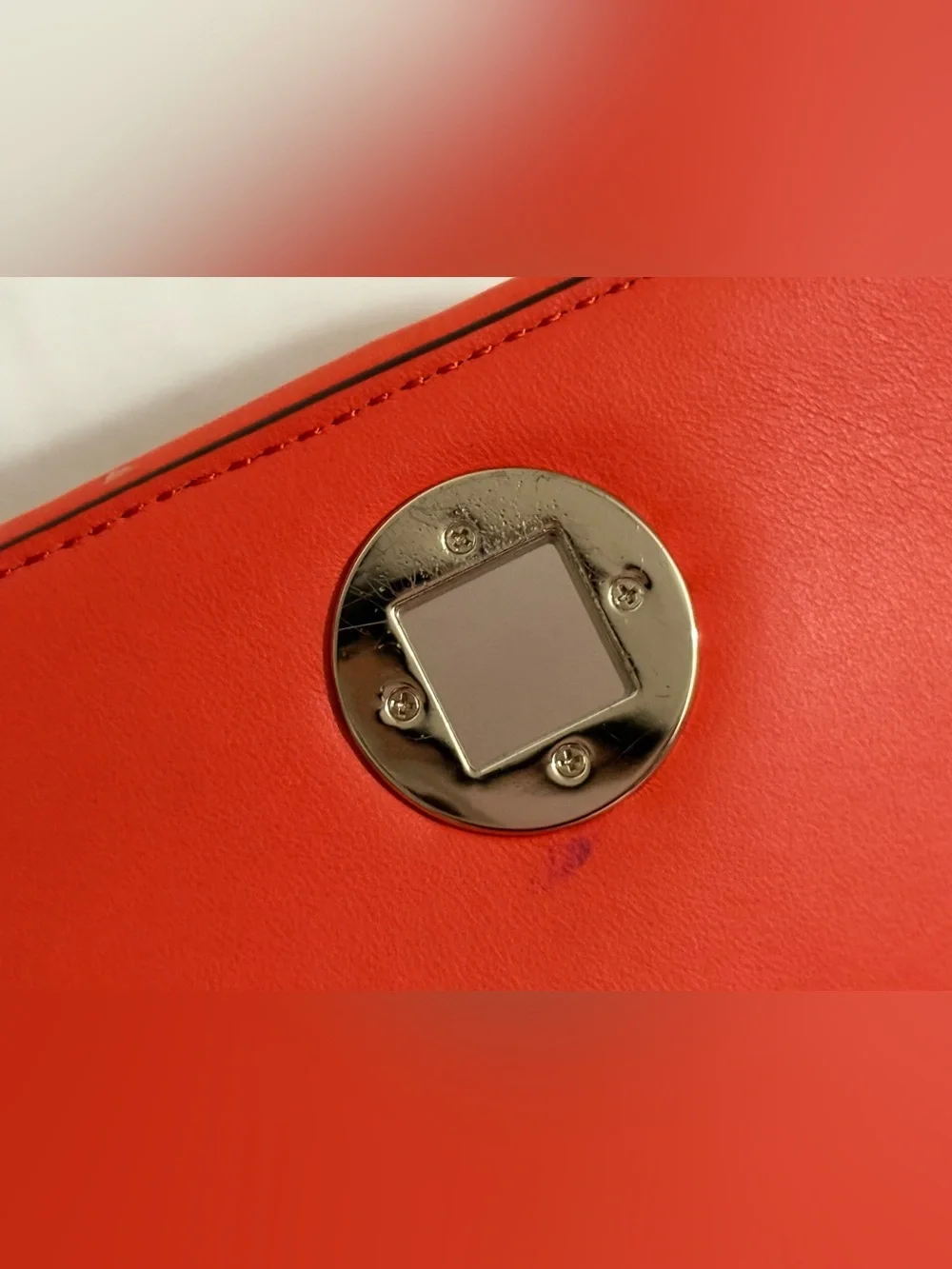 kate spade Red and Cream Woven Turn-Lock Shoulder Bag