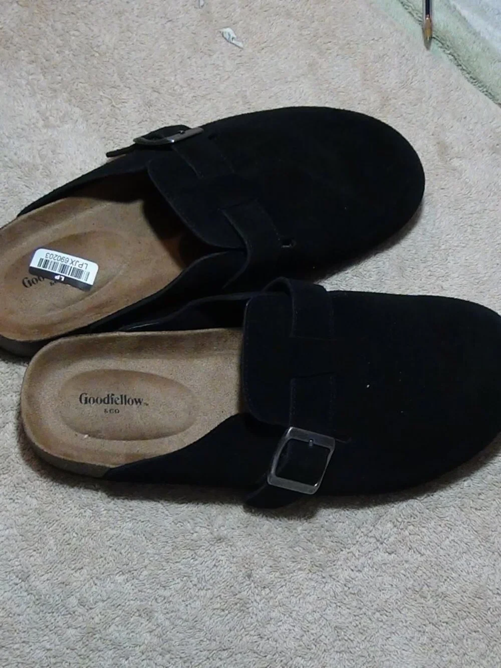 Mens Suede Leather Oswald Clogs Goodfellow & Co Size 11 Color Black