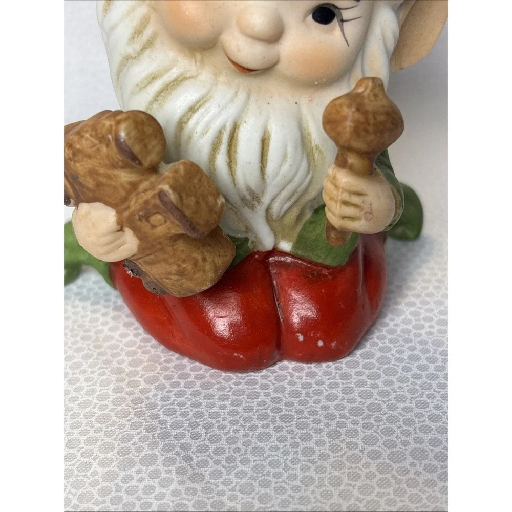 Adorable HOMCO CHRISTMAS‎ ELVES Figurines lot Of 2 Toy Makers, Vintage.