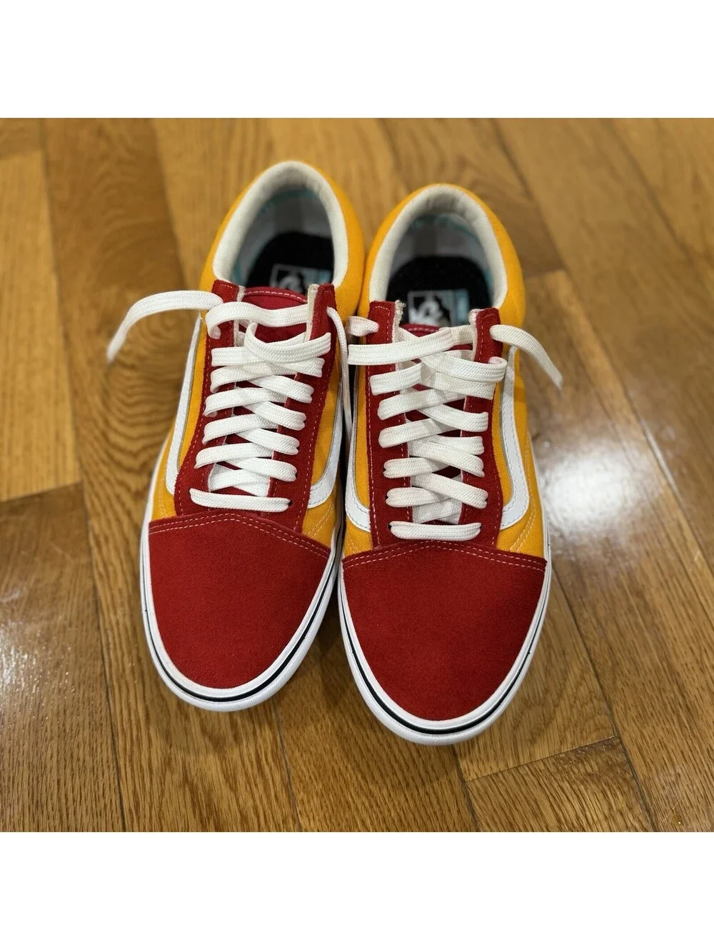Size 10 US Men’s Vans Old Skool ComfyCush Red Yellow Skate Casual Shoes
