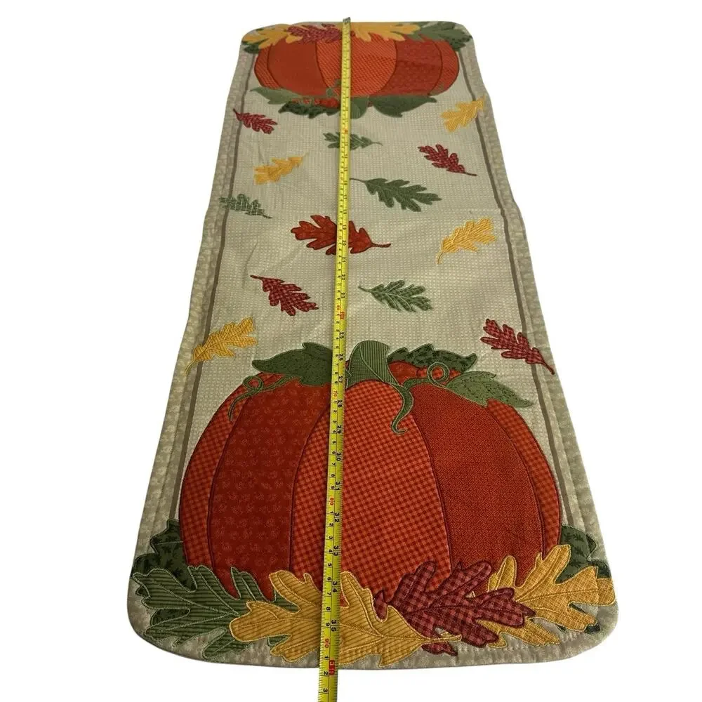 Kohls Celebrate Fall Orange Pumpkin Placemats Table Runner Kitchen Home Decor