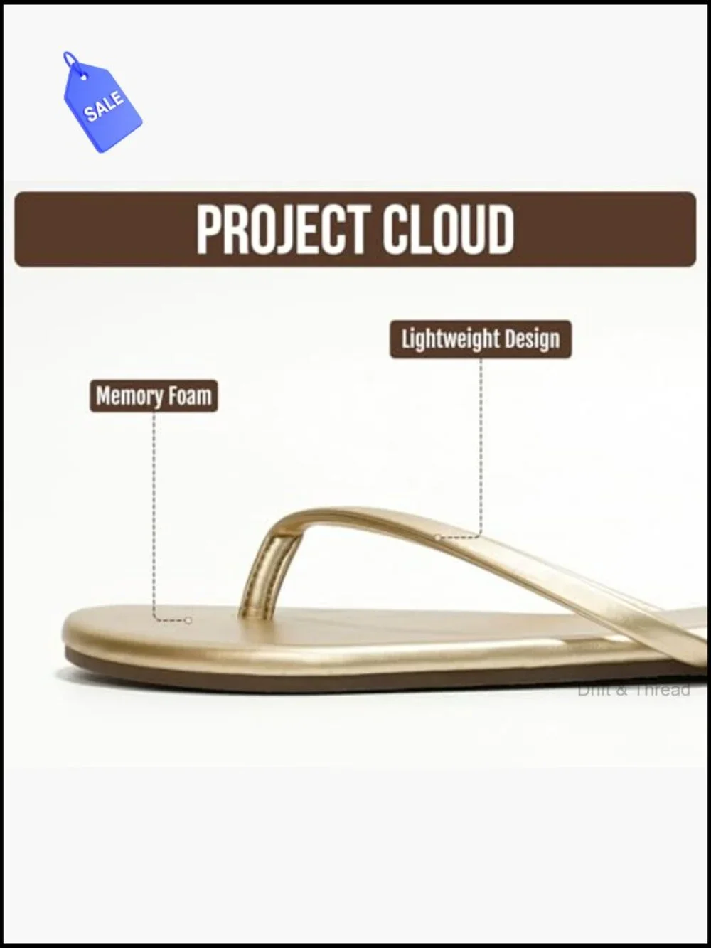 Lightweight Non-Slip Memory Foam Flip Flop Sandals