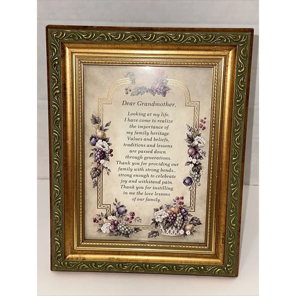 Heartfelt Inc Letters From The Heart Grandmother Framed Poem Kathy Seek 2001