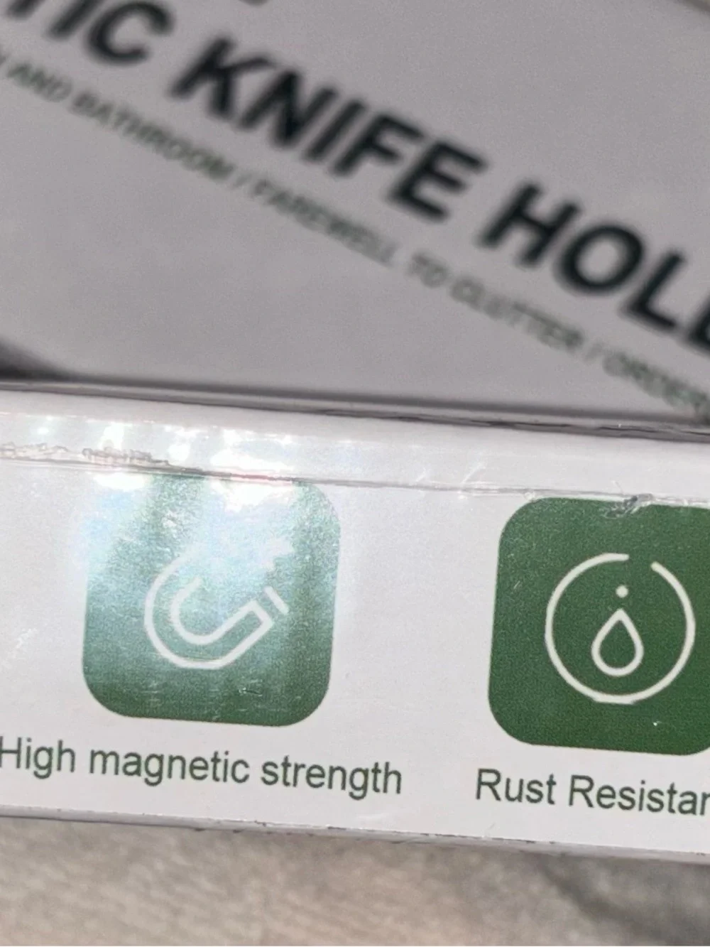 2 Brand New in Box 17 in Magnetic Knife Holder Rack - Both Silver with 10 hooks