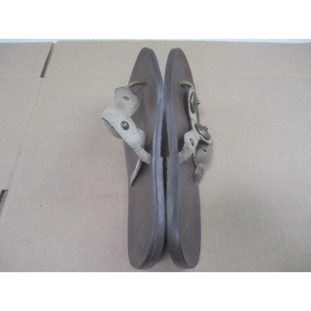 Mossimo‎ Sandals Womens 6 Brown Medallion Thong Flip Flops Casual