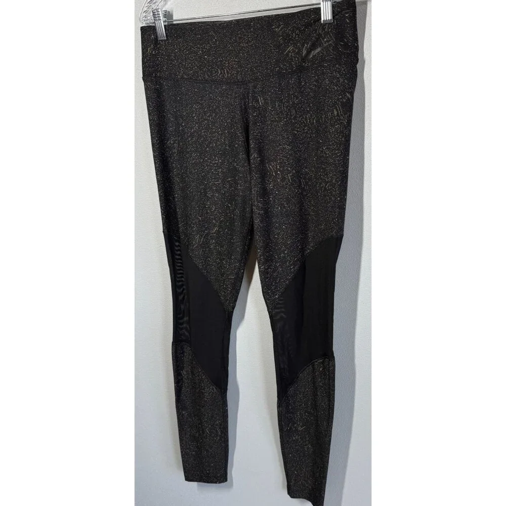 Nike Dri-Fit Womens Full Length Leggings Medium Black‎ Mesh Activewear Gym Yoga