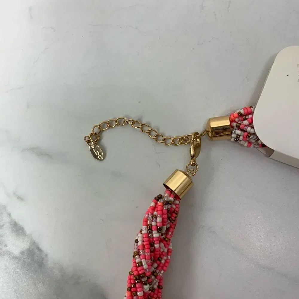 ALDO beaded braided chunky necklace