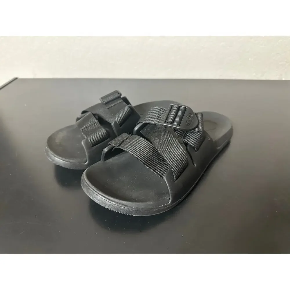Chaco Chillos Slides Sandals Women 7 Black Neutral Hiking Outdoor Camping Comfy