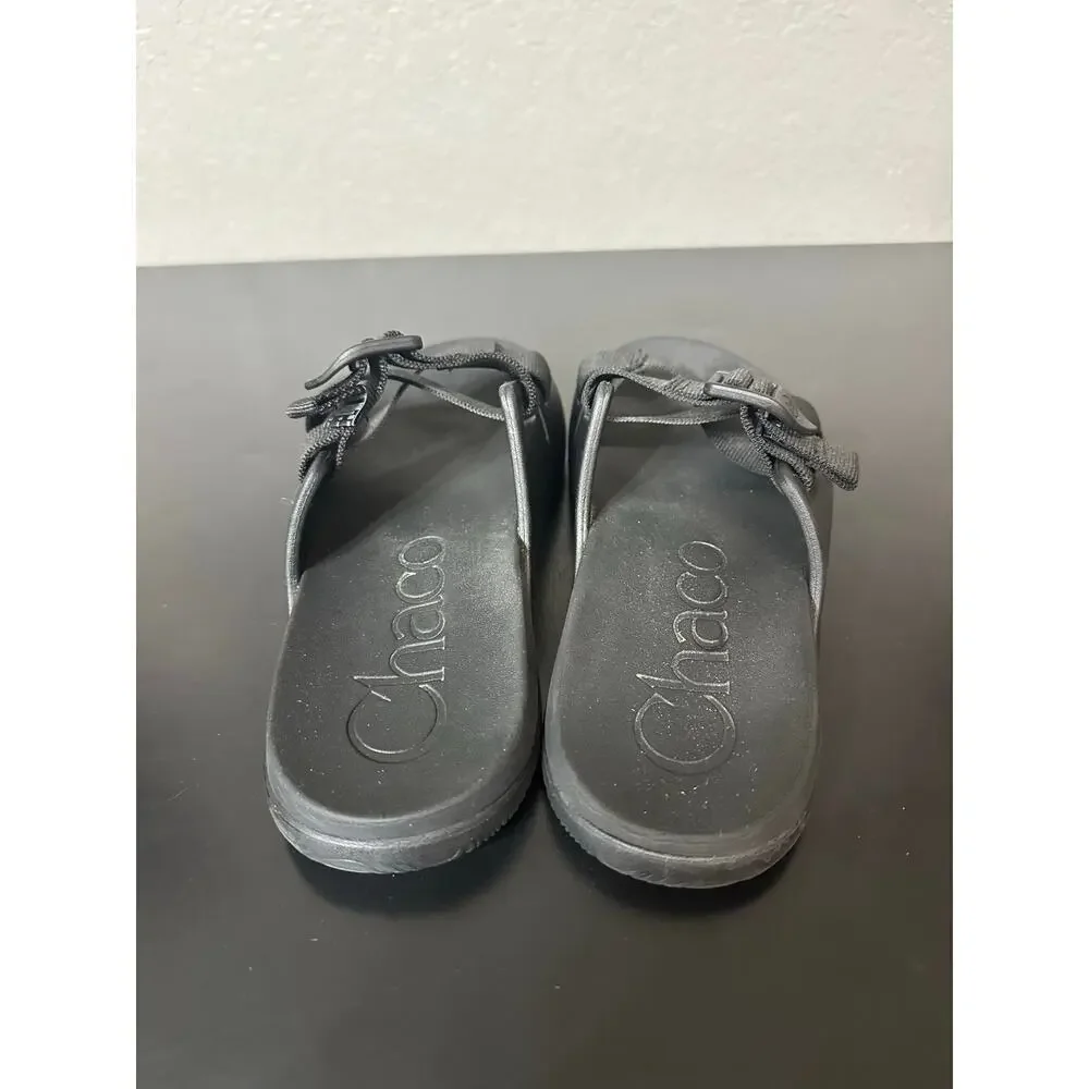 Chaco Chillos Slides Sandals Women 7 Black Neutral Hiking Outdoor Camping Comfy