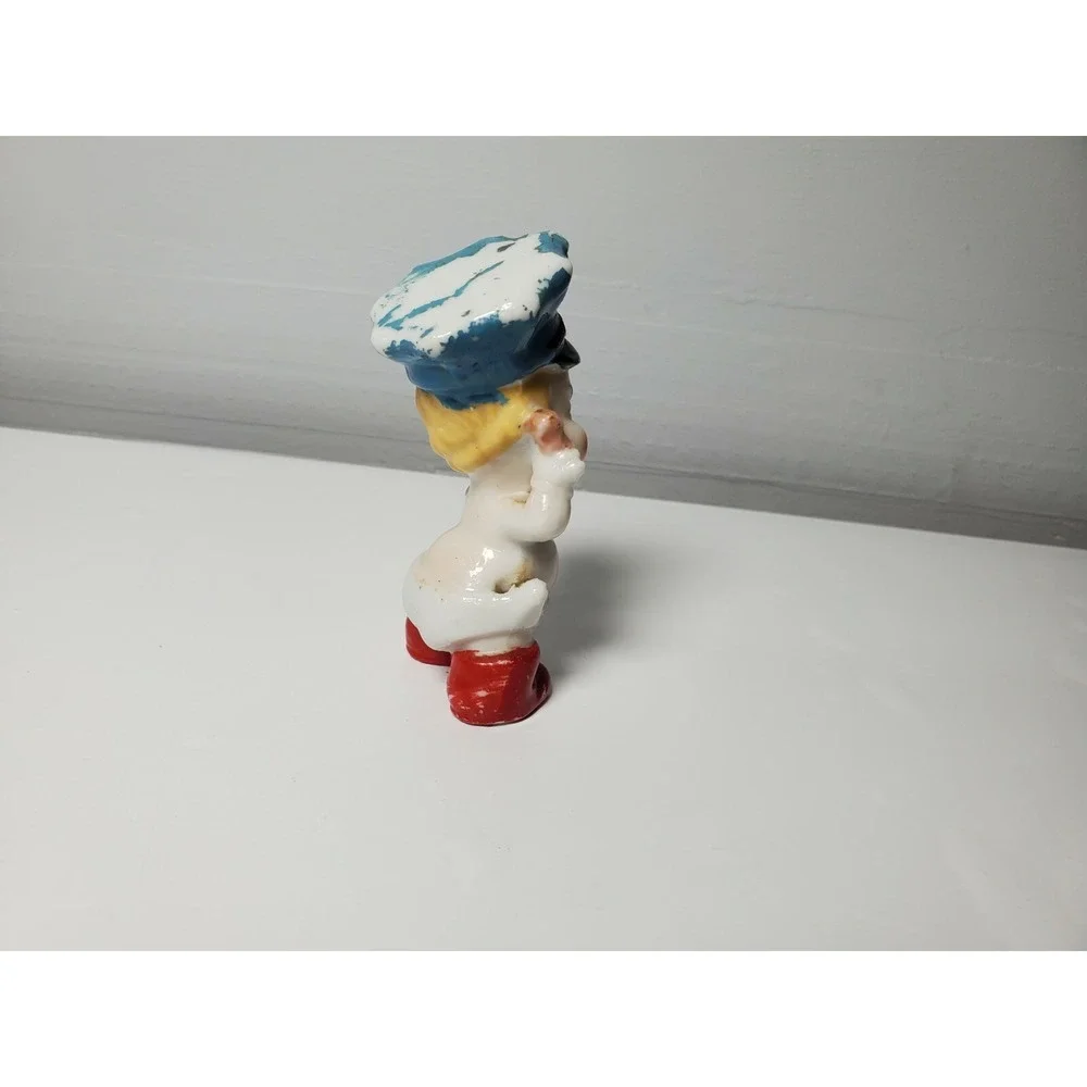 Vintage Mid 50's Diaper Safety Pin Blonde Baby Boy Police‎ Officer Hat Figurine