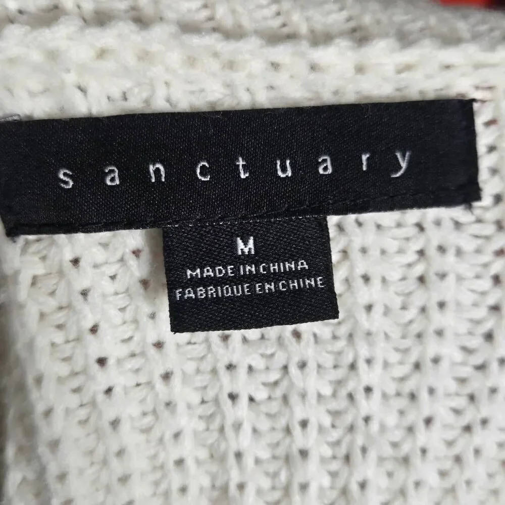 Sanctuary Knit Sweater Size Medium Striped Sleeves Cozy Fall