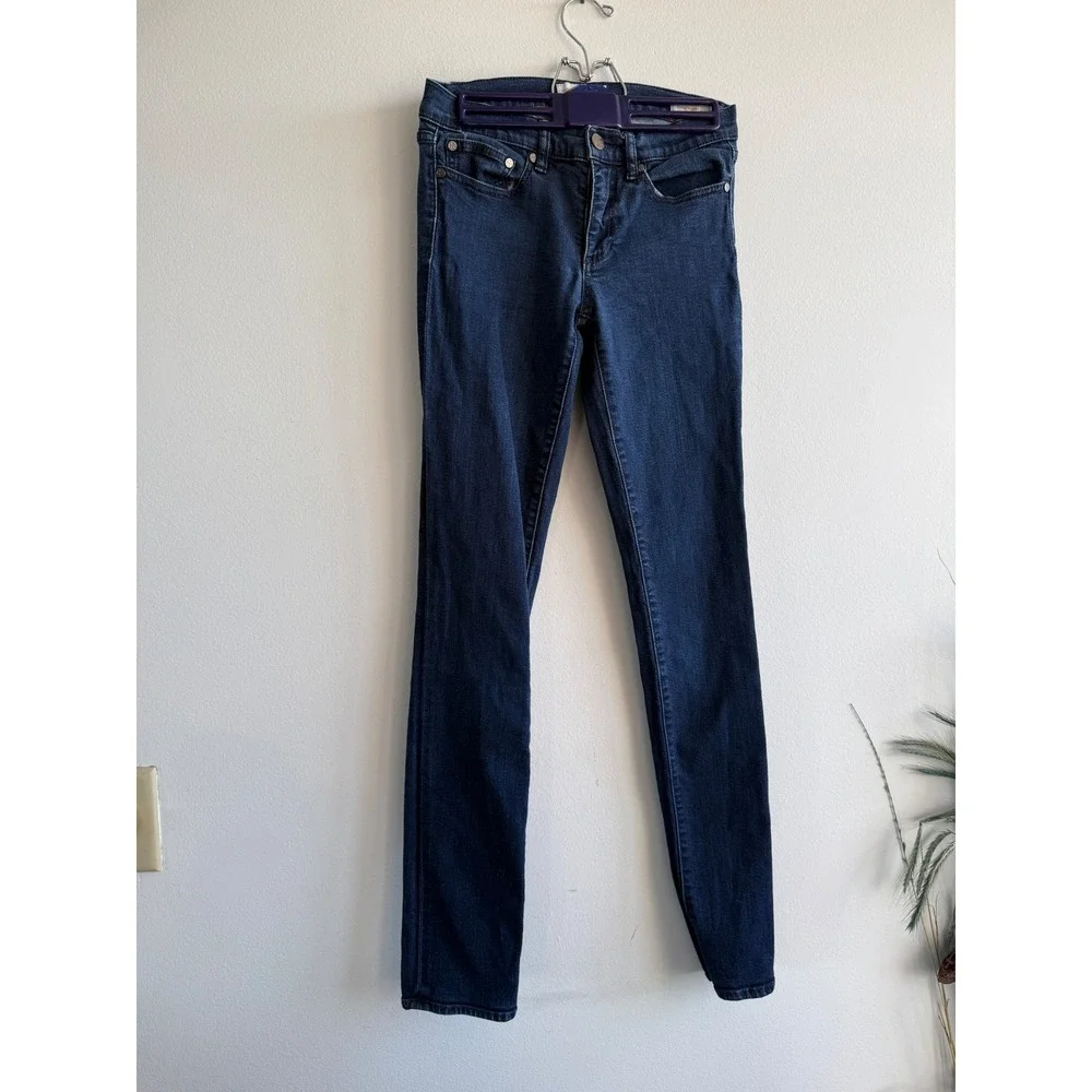 Tory Burch Super Skinny Jeans Dark Wash Indigo Logo Back Pockets Size‎ 27