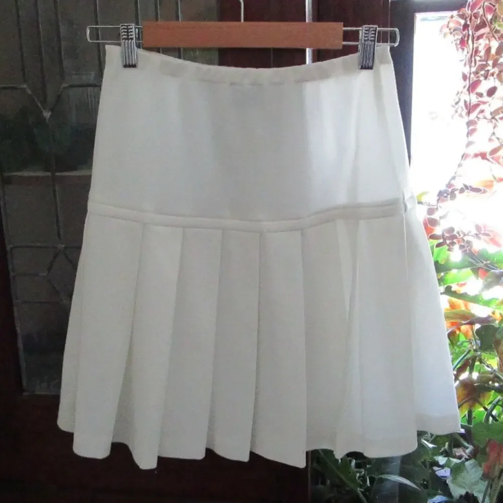 Vintage Act III White Pleated Tennis Golf Preppy Mini Skirt USA S/M 70s Coastal