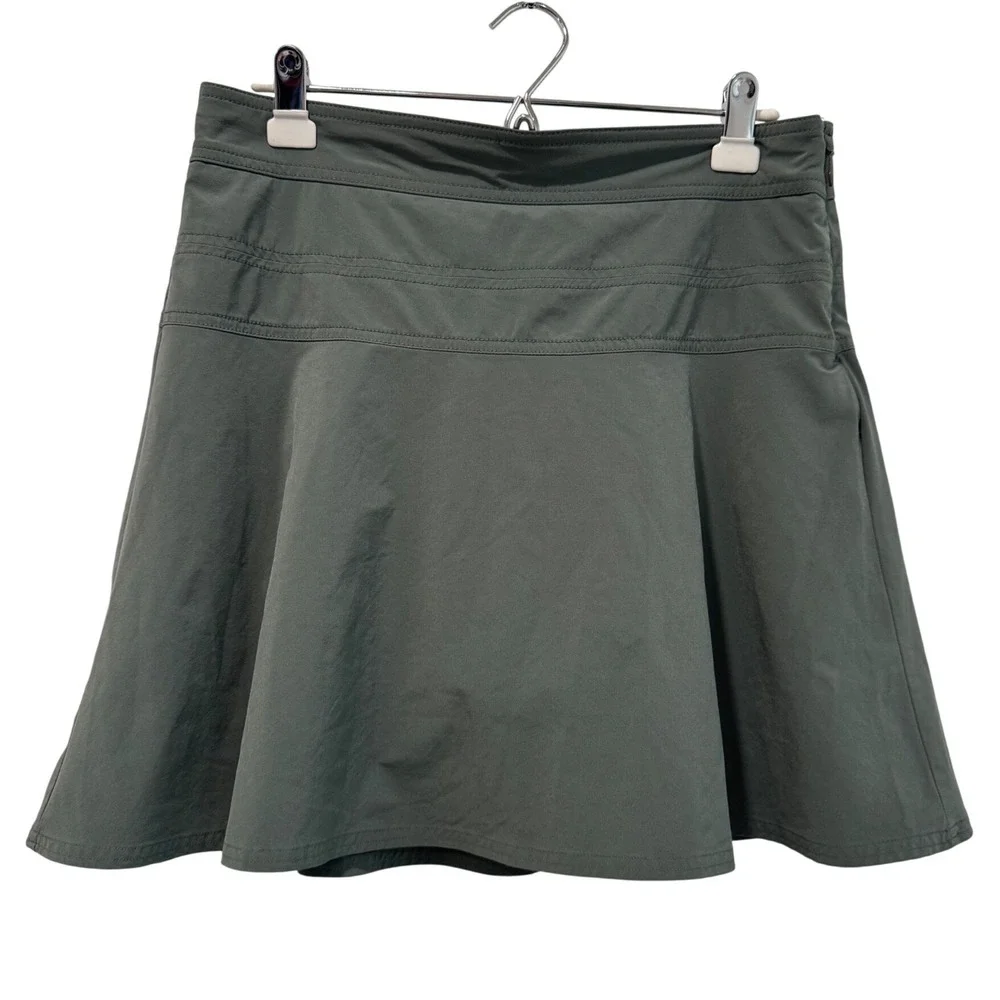 Athleta Womens Sage Green Active Skort Side Zip Stretch Hiking Golf Size‎ 10