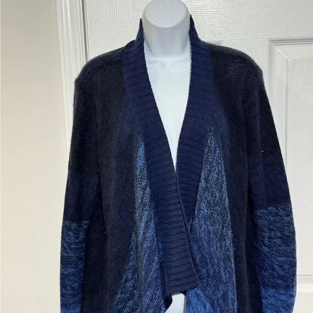 Lord & Taylor‎ Cashmere Blend Open Front waterfall Cardigan Size M