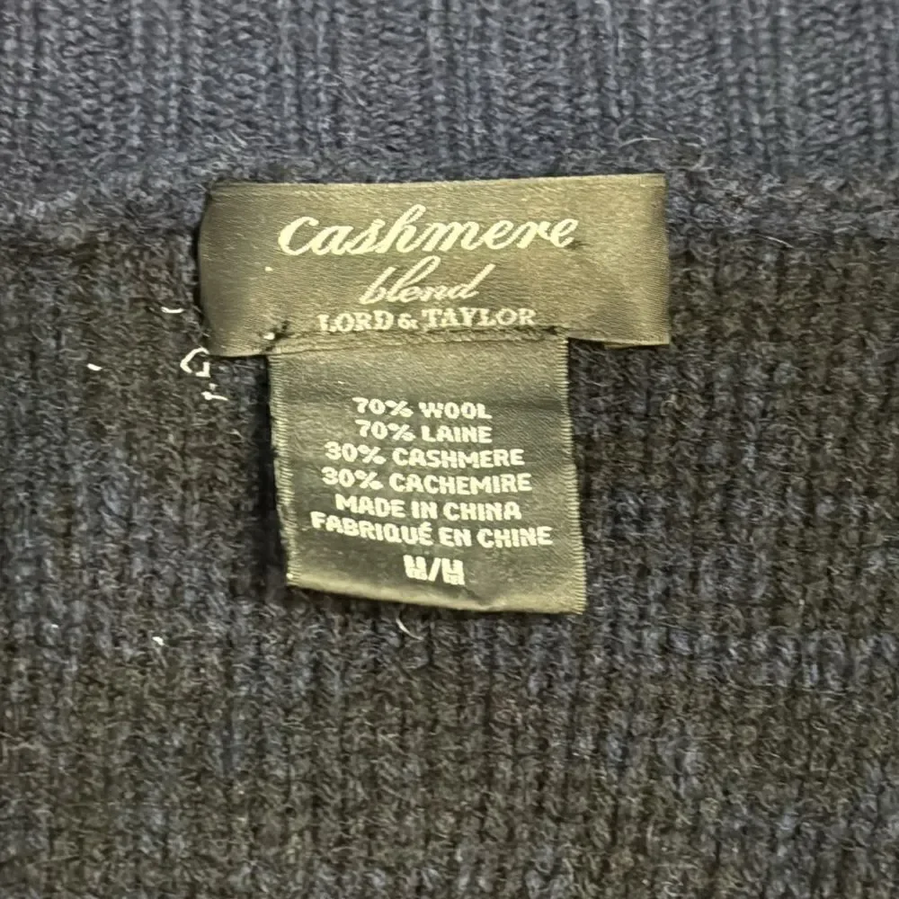 Lord & Taylor‎ Cashmere Blend Open Front waterfall Cardigan Size M