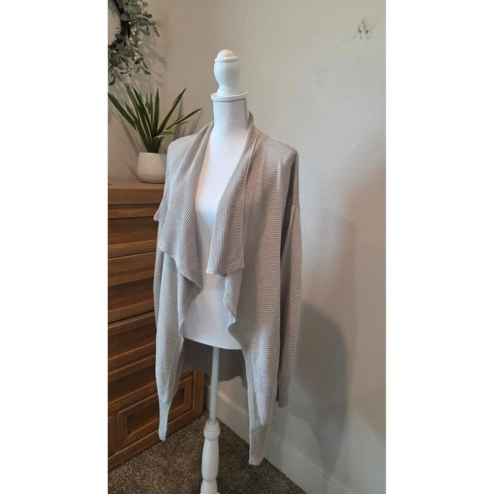 Banana Republic Waterfall Cardigan Italian Linen‎ Draped Beige Coastal Medium