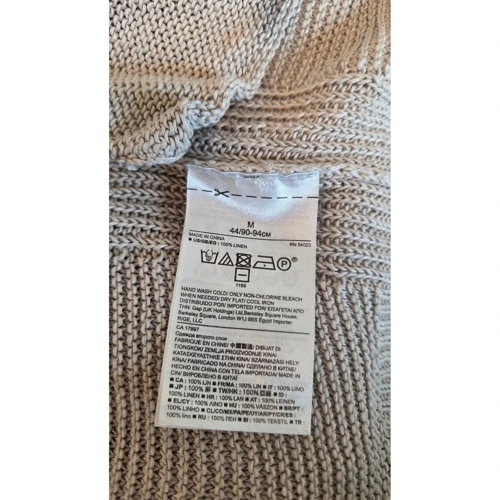 Banana Republic Waterfall Cardigan Italian Linen‎ Draped Beige Coastal Medium