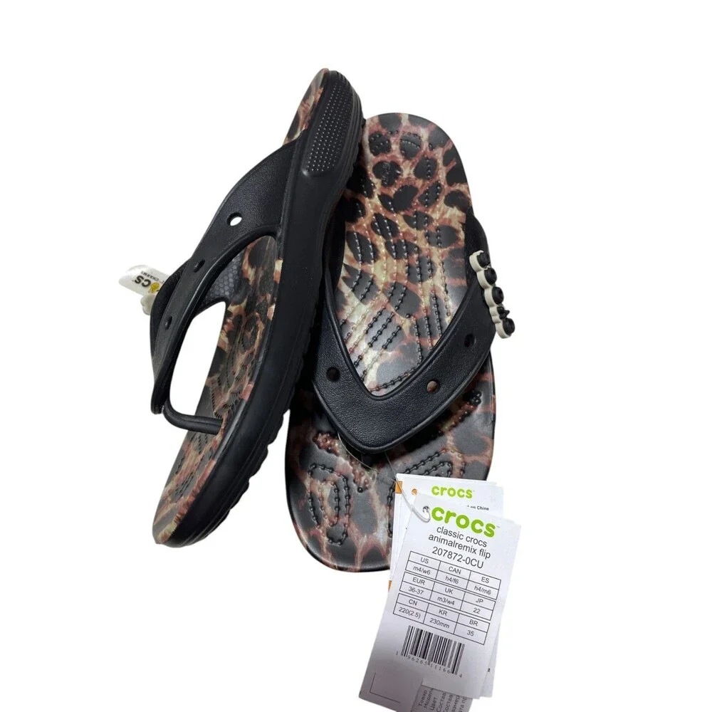 Crocs NEW w/Tags Classic Animal Remix Flip Sandal W 6 M 4