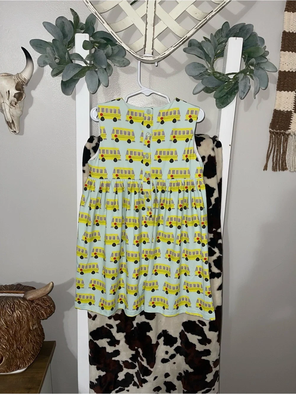 Classic southern smocks Yellow School Bus Print dress size 4t