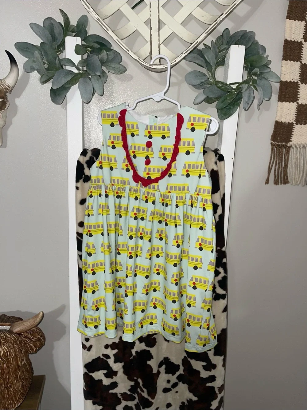 Classic southern smocks Yellow School Bus Print dress size 4t