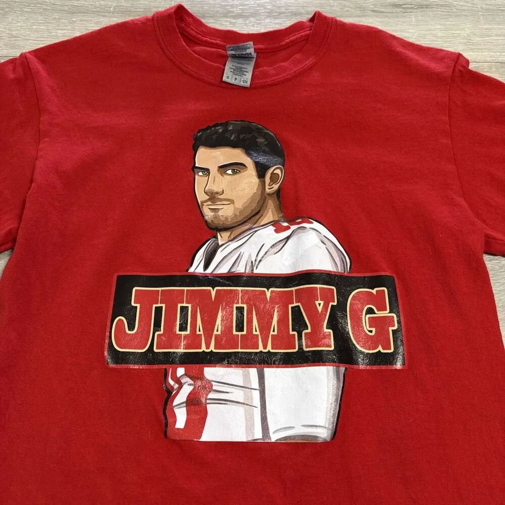 Jimmy Garoppolo Shirt San Francisco 49ers NFL Football Red Tee Small