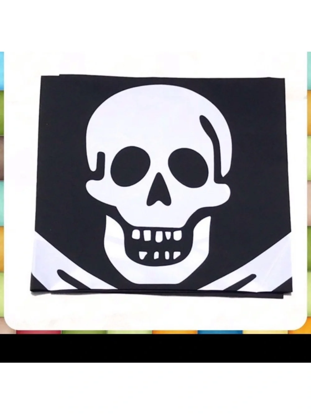 NEW Large Black JOLLY ROGER PIRATE FLAG 37x25 Wall Hanging Skull & Crossbones