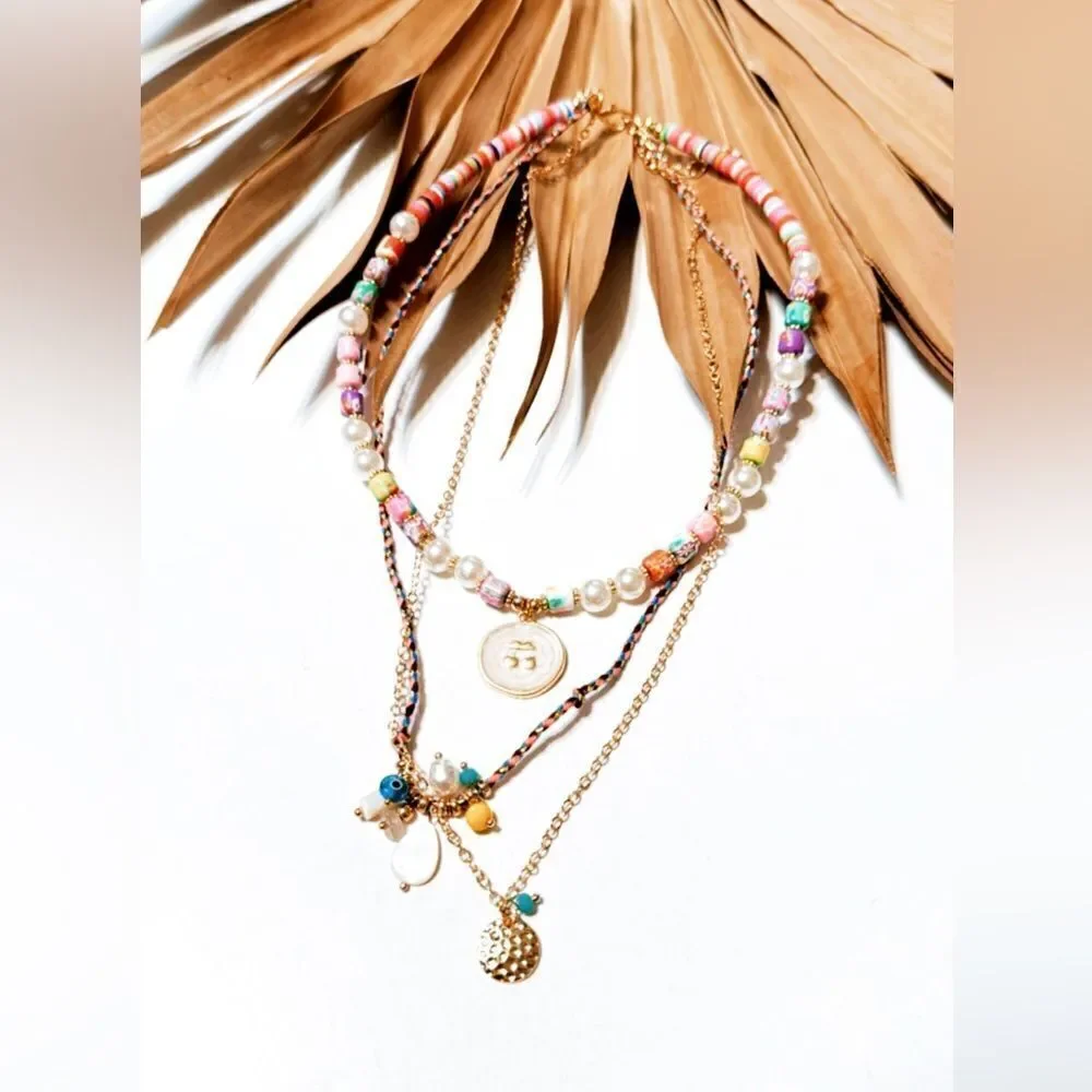 Cherry layered necklace N440