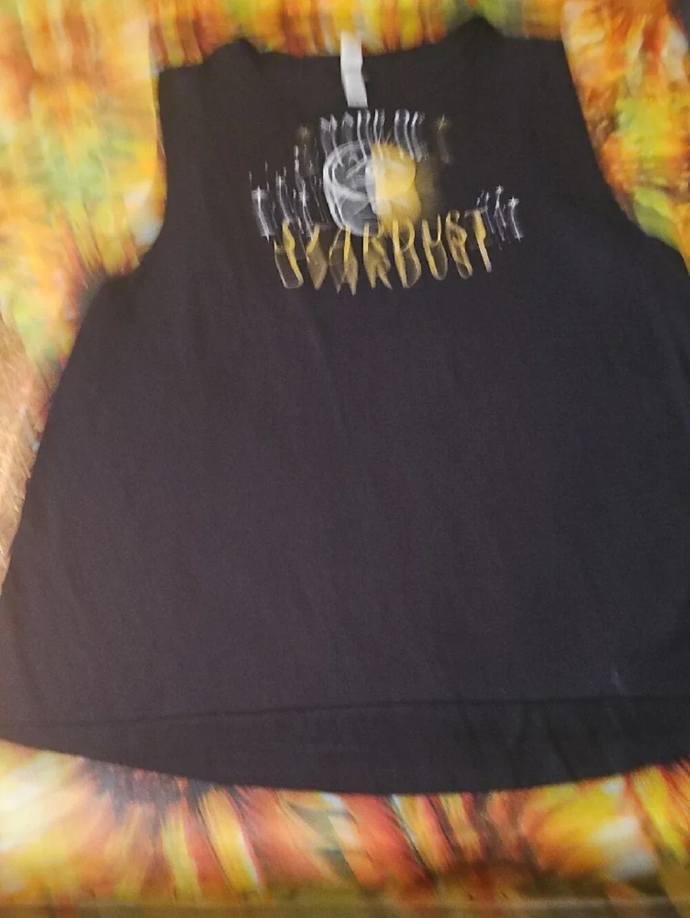 Made of Stardust Black Graphic Muscle Tank