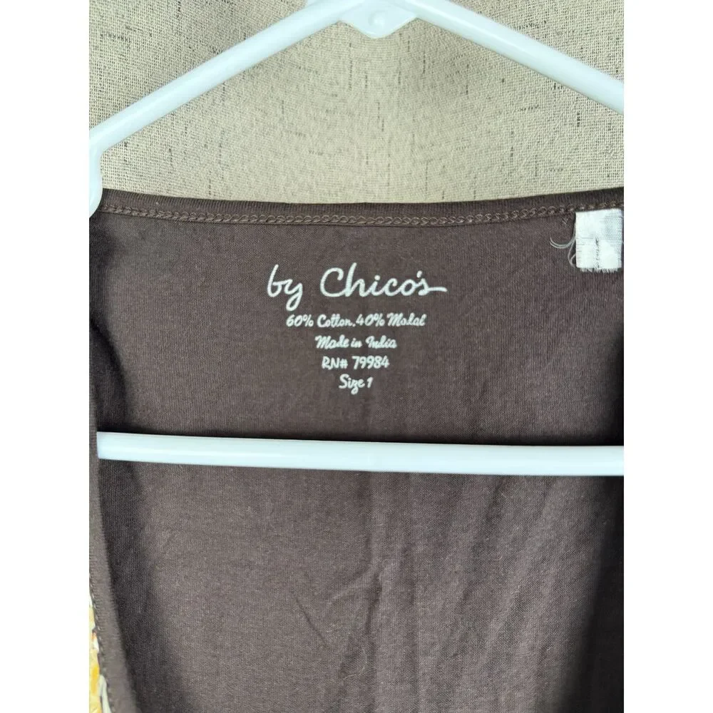 Chico's‎ Brown Geometric Sequin Sleeveless Tank Top