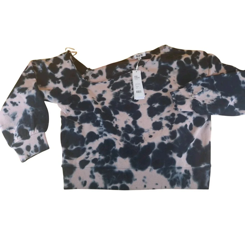 525 America Revolve Monochrome Tie-Dye Pink‎ And Black Sweatshirt Size XSmall