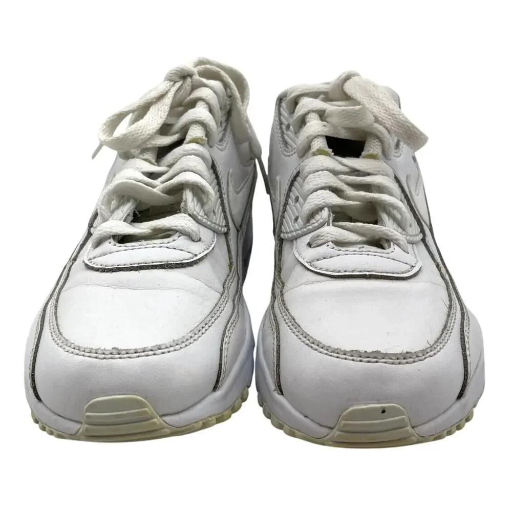 Nike Air Max 90 Sneakers Lace Up White Running Shoes US Size 4.5 Youth