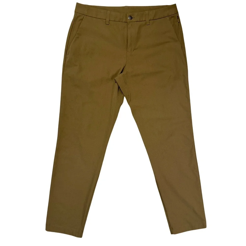 Lululemon Commission Slim Fit Pants Men 33x28 Brown Khaki ABC Performance Chino